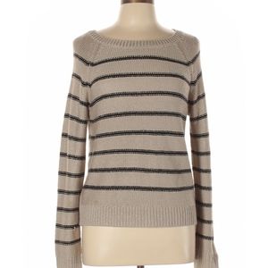 Tan & Black Striped Pullover Sweater